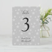 Fond d'étoiles grises | Cartes de numéro de table (Debout devant)