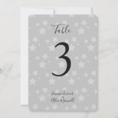 Fond d'étoiles grises | Cartes de numéro de table (Devant)