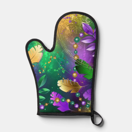 Fond iridescent de mardi gras avec des perles (Recto)