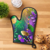 Fond iridescent de mardi gras avec des perles (De haut en bas)