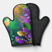 Fond iridescent de mardi gras avec des perles (Recto/Verso)