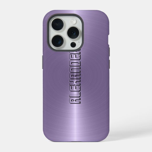 Fond métallisé violet prune uni monogrammé (Verso)