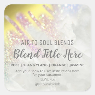 Fond Or et Opal Essential Oil Blend Étiquettes