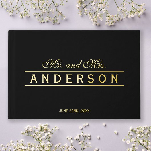 Fond personnalisé Lignes élégantes Mariage M & Mme