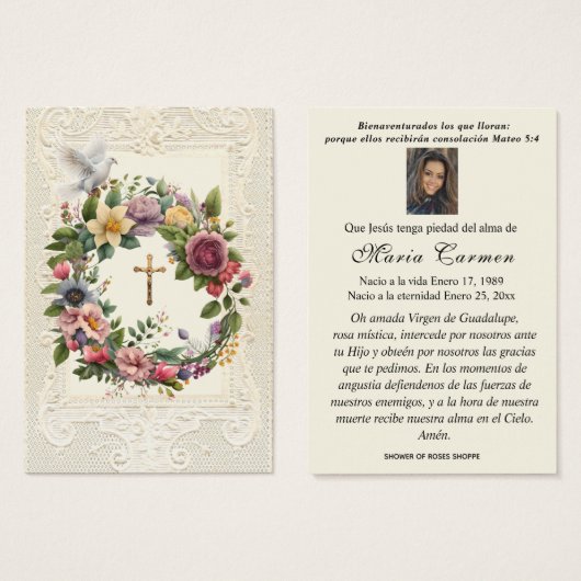 Fond religieux Crucifix Floral Wreath (Devant & derrière)