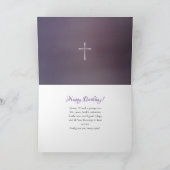 Fond riche violet avec carte d'anniversaire d'icôn (Intérieur)