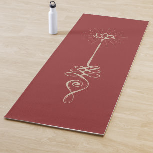 Fond uni Unalome - Tapis de yoga Rubis + Colombe