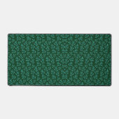 Fond vert foncé avec feuilles botaniques sarcelle (Recto)