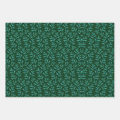 Fond vert foncé avec feuilles botaniques sarcelles (Devant 3)