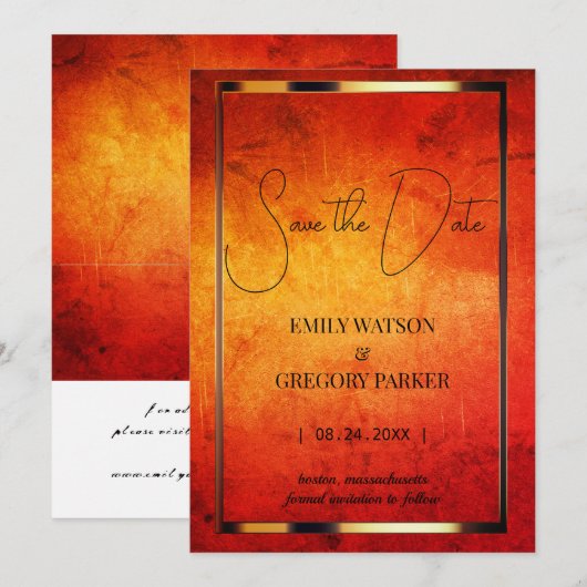 Fond vintage Patine Grunge Save The Date (Devant / Derrière)