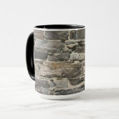 FONDATION MUR Noir 15 oz Ringer Mug (Devant gauche)