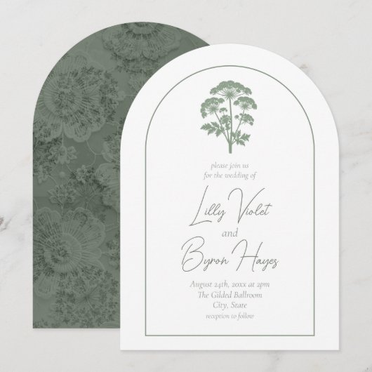 FONDNESS | Invitation de mariage arquée (Devant / Derrière)