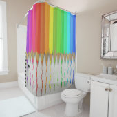 Fondre crayons arc-en-ciel rideau de douche (En situation)