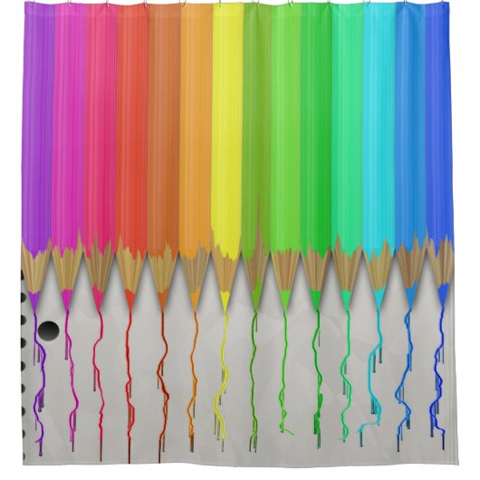 Fondre crayons arc-en-ciel rideau de douche (Devant)