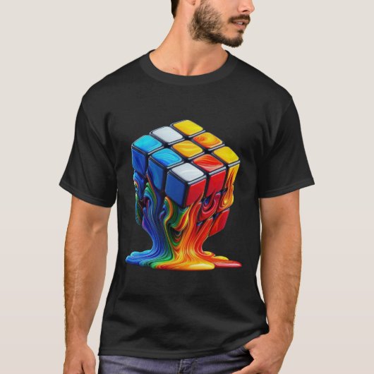 Fondre Rubix cube Basic Dark T-Shirt (Devant)