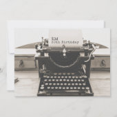 Fonds de machine à écrire Invitations d'anniversai (Dos)