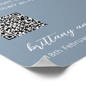 Fonds Lune de Miel Code QR Poster Mariage (Coin)