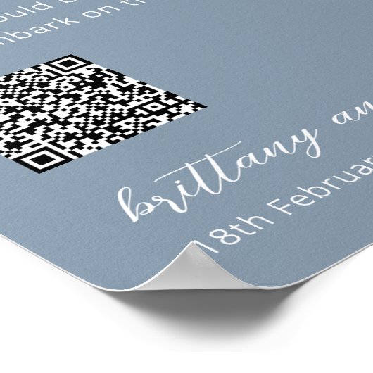 Fonds Lune de Miel Code QR Poster Mariage (Coin)