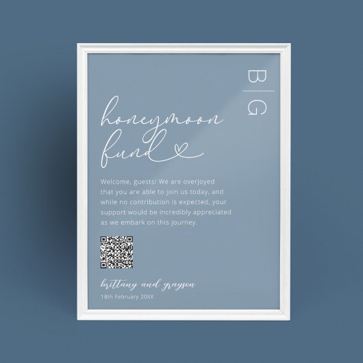 Fonds Lune de Miel Code QR Poster Mariage