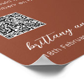 Fonds Lune de Miel Code QR Poster Mariage (Coin)