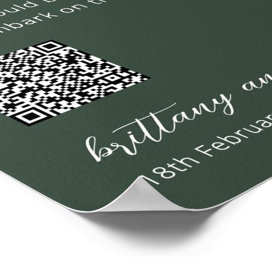 Fonds Lune de Miel Code QR Poster Mariage (Coin)