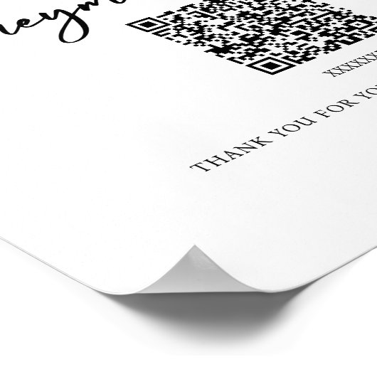 Fonds Lune de Miel QR Code Mariage affiche (Coin)