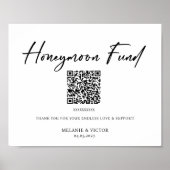 Fonds Lune de Miel QR Code Mariage affiche (Devant)