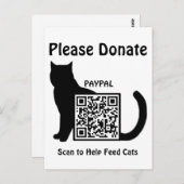 Fondsenwerving Dierenasiel QR Code Donaties Briefkaart (Voorkant / Achterkant)