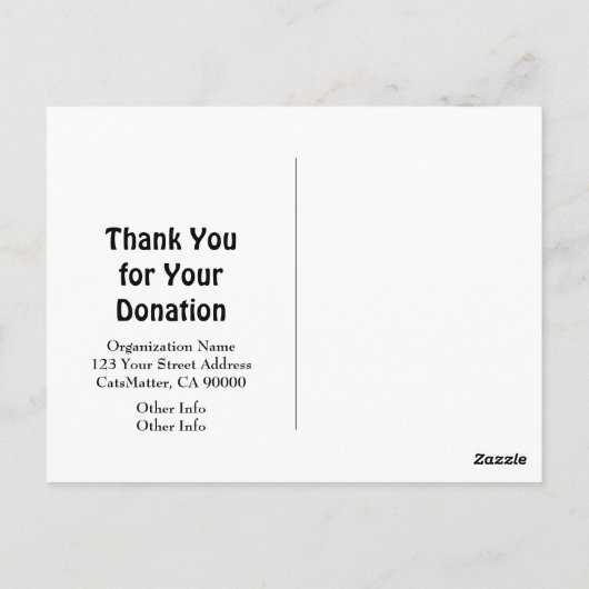 Fondsenwerving Dierenasiel QR Code Donaties Briefkaart (Achterkant)