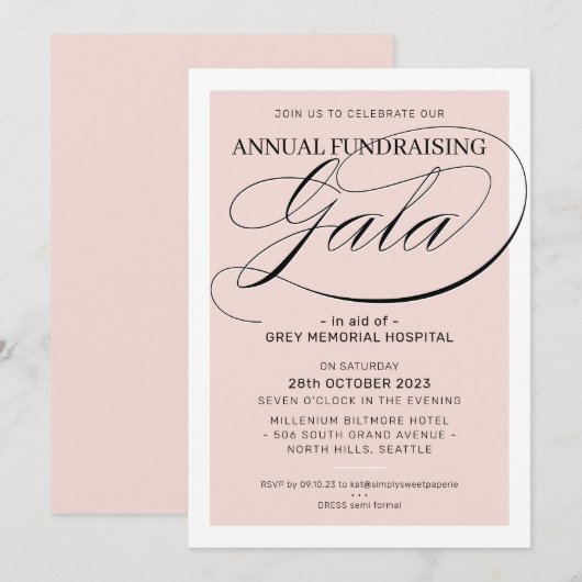 FONDSENWERVING GALA evenement fancy gouden lijst b Kaart (Voorkant / Achterkant)