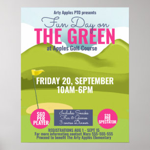 fondsenwerving voor golftoernooi en poster