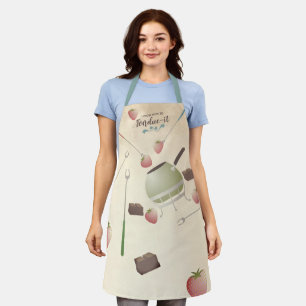 Fondue aardbery chocolade, gepersonaliseerde keuke schort