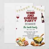 Fondue cheese wine party invitation kaart (Voorkant / Achterkant)