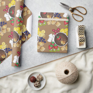 Fondue Fruit Cake Berries Marshmallow Dessert Food Cadeaupapier