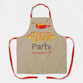 Fondue harten en pot - party schort (Voorkant)