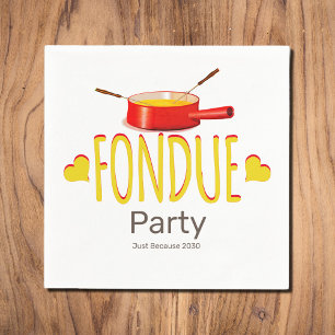 Fondue harten en pot - party servet