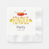 Fondue harten en pot - party servet (Voorkant)