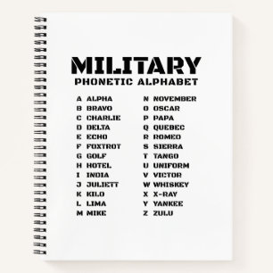 Fonetal alfabet voor het leger - College lijnen Notitieboek