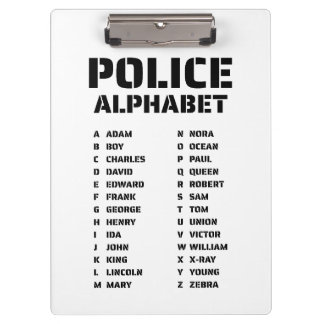 Fonetalphabet Politie Klembord