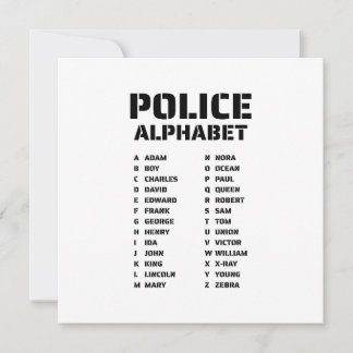 Fonetic Alphabet Politie Kaart