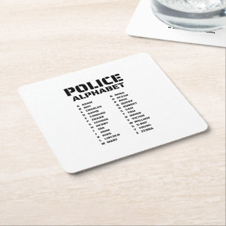 Fonetic Alphabet Politie Vierkante Kartonnen Onderzetter