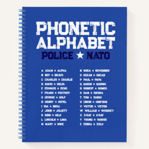 Fonetisch Alfabet Politie ★ NATO — Blauwe Spiraal Notitieboek