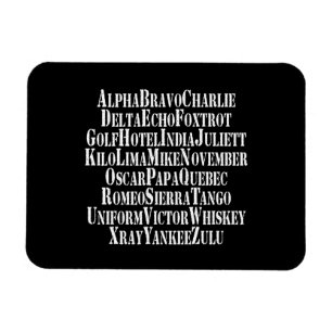 FONETISCHE ALFABET/CODE-WOORDEN MAGNEET