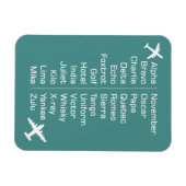 Fonetische alfabetherinnering met vleugelvliegtuig magneet (Horizontaal)