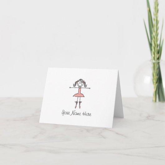 Fonkel de Nota's van de Ballerina van Tenen Bedankkaart (Voorkant)