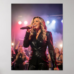 Fonkelend podium euphorie Live muziekposter Poster