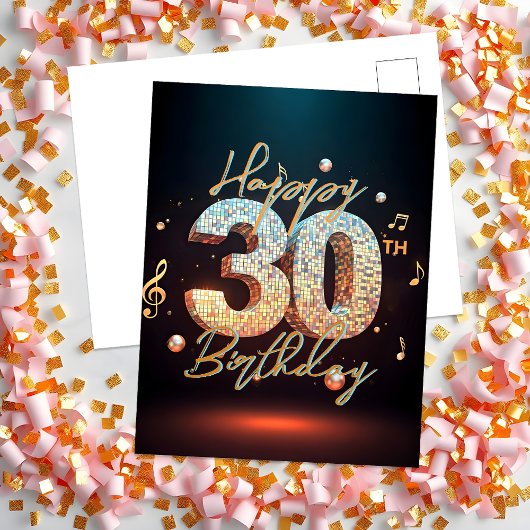 Fonkelende Disco Dans 30e Verjaardagsfeest Briefkaart