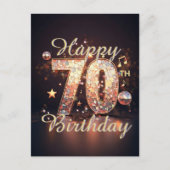 Fonkelende Disco Dans 70e Verjaardagsfeest Briefkaart (Voorkant)