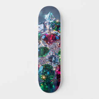 Fonkelende edelstenen en juwelen skateboard