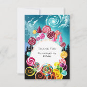 Fonkelende Feeërieke Candytopia Verjaardag Bedankkaart (Voorkant)